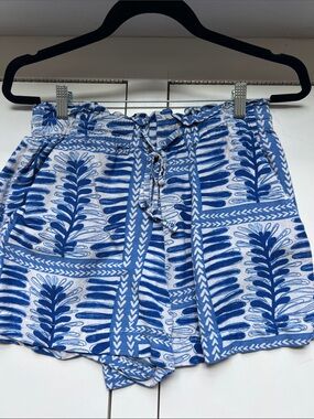 Women's Loft Blue Printed Drawstring Shorts
